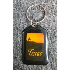 Texas Sunset Keychain With Cowboy Silhouette